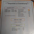 Taqueria La Candelaria burritos menu